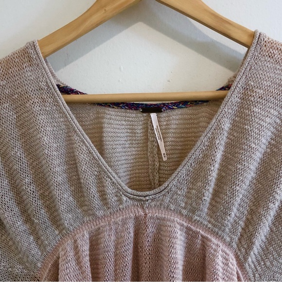 Free People Oversized Stretch Cheese-Cloth Top Cut/Cuffed Dolman Sleeves Size XS - Picture 5 of 15